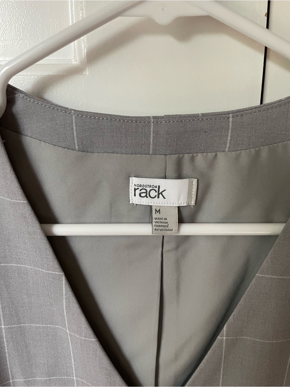 Nordstrom Rack Gray Windowpane Button-Front Vest - Picture 4 of 8